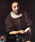 VERMEER VAN DELFT, Jan Lady with Her Maidservant Holding a Letter (detail)er Sweden oil painting reproduction